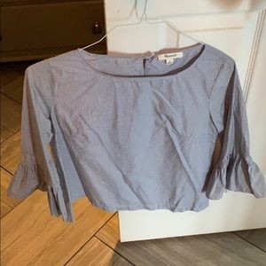 Madewell blue and white striped top